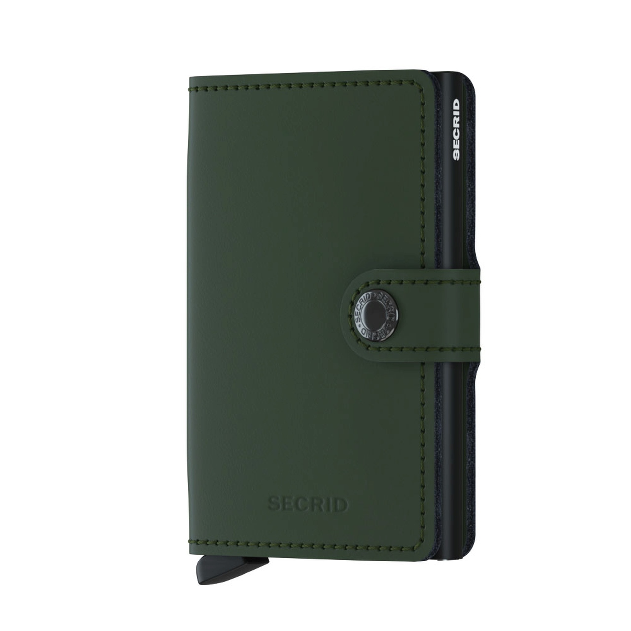Secrid Miniwallet in Grün, Leder, mit Druckknopfverschluss